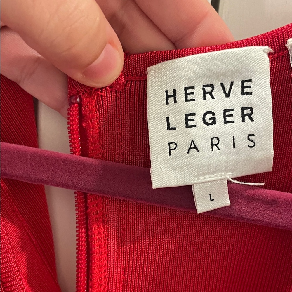 Herve Leger Striking Red Dress - Picture 3 of 4